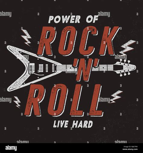 Vintage Hand Drawn Rock N Roll Poster Retro Music Background Musical