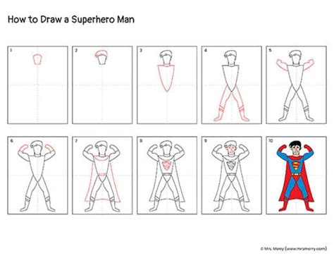 How To Draw A Superhero Easy Drawing Tutorial For Kids Mrs Merry