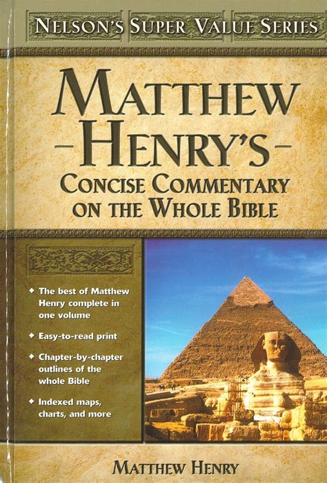 Matthew Henrys Concise Commentary On The Whole Bible Lifesource