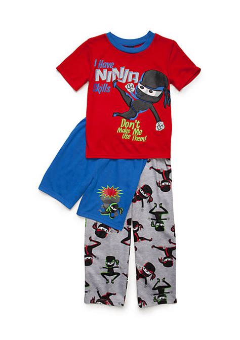 J Khaki® 3 Piece Ninja Pajama Set Boys 4 20 Belk