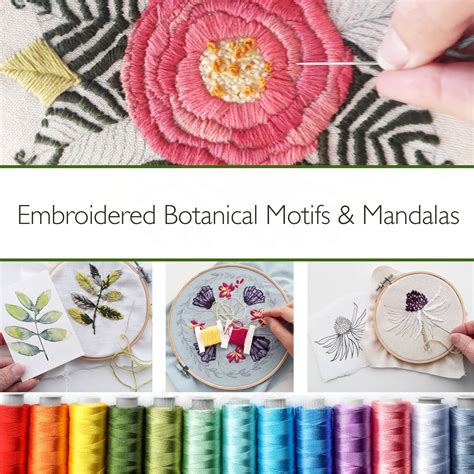 Embroidered Botanical Motifs And Mandalas Louise Gale Art Classes