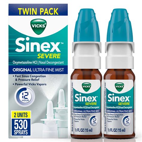 Buy Vicks Sinex Severe Nasal Spray Original Ultra Fine Mist Decongestant Medicine From Stuffy