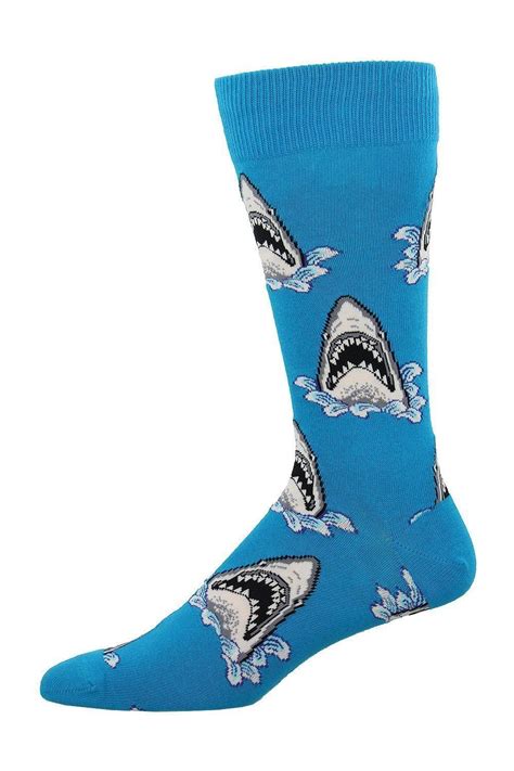 King Size Shark Attack Crew Socks Mens Knock Your Socks Off
