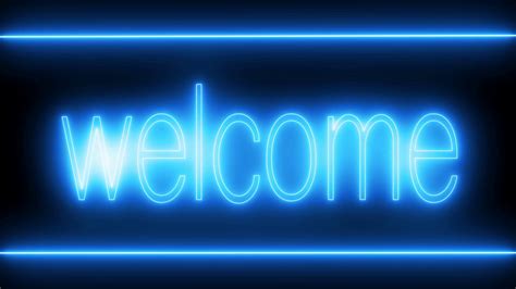 Flickering Neon Light Welcome Signboard Motion Background 0024 Sbv