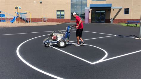 Asphalt Sealing And Line Painting Basketball Court Youtube