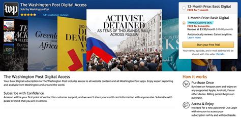 Prime Members Can Grab A Free 6 Mo Washington Post Digital