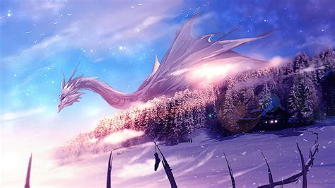 Fantasy White Dragon Wallpaper