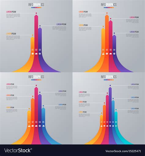 Bar Chart Infographic Template With 5 Options Vector Image