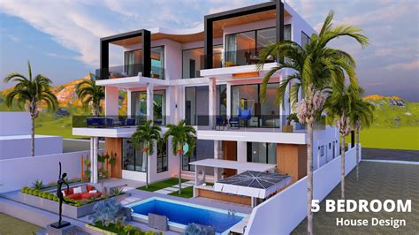 Modern House Design 20m X 16m With Swimming Pool 5 Bedrooms With