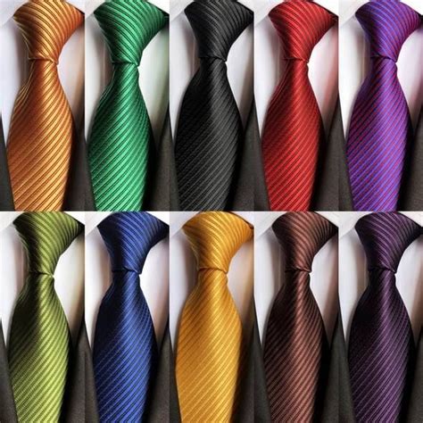 New Brand 8cm Classic Solid Color Striped Ties For Men Jacquard Woven