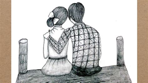 Romantic Couple Drawing With Pencil Sketch Step By Step Romantic