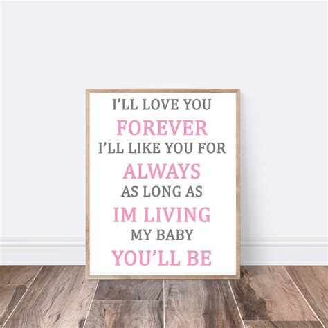 Ill Love You Forever Wall Art Print Digital Download Etsy