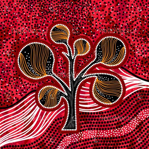 Aboriginal Tree On The Hill Art Download Graphics And Vectors