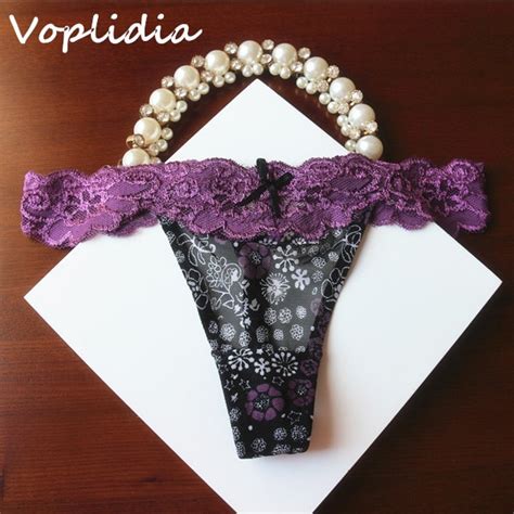 Voplidia Sexy Panties Underwear Women 2017 Thongs And G String Pink Female Seamless Lace