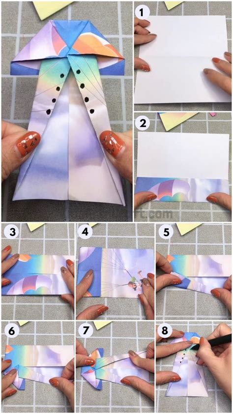 Easy Origami Paper Dress Craft Step By Step Tutorial Kids Art And Craft