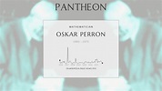 Oskar Perron Biography - German mathematician | Pantheon