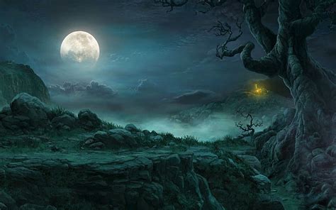 Hd Wallpaper Creepy Dark Evil Horror Scary Spooky Moon Night