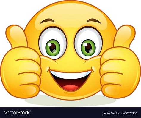 Emoticon Showing Thumb Up Vector Illustration Isolated On White Background Download A Free