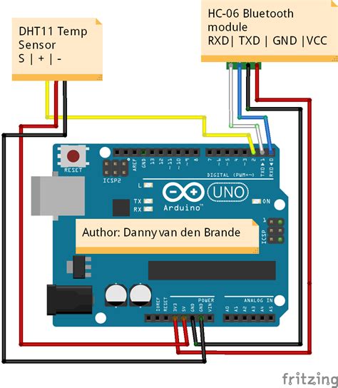 Arduinoandroid Bluetooth Hc 06 Module Dht11 Arduino Project Hub