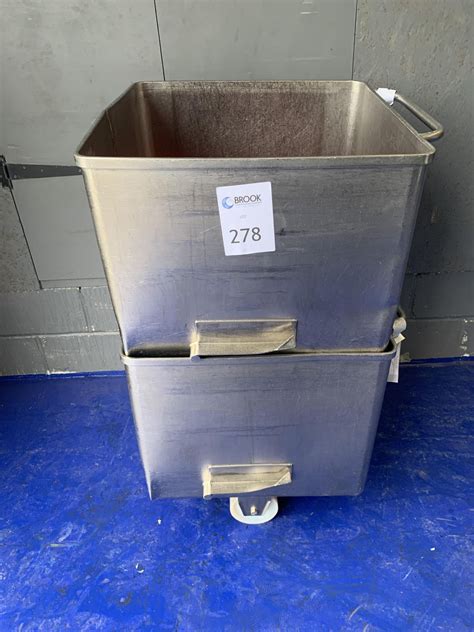 2x Stainless Steel Tote Bins Lift Out Charge £25