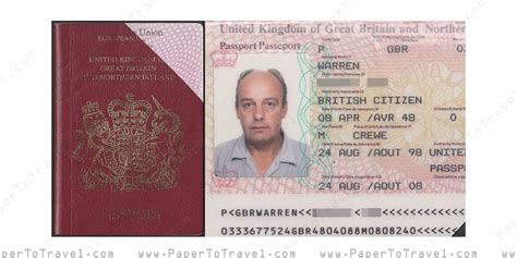British Passport : United Kingdom of Great Britain & Northern Ireland — Series 20 Type 1 (1998 ...