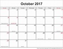 October 2017 Free Printable Calendar - Printable Blank Calendar.org