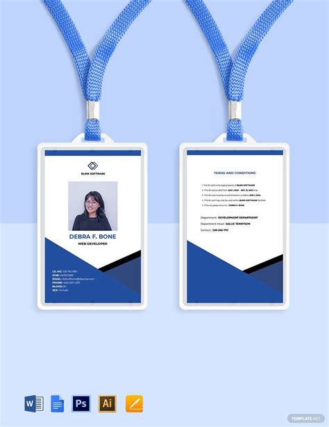 Company Id Card Template In Word Free Download