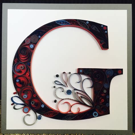 Quilling Quilled Paper Monogram Lightweight Cardstock Letter G Home Decor Quilling