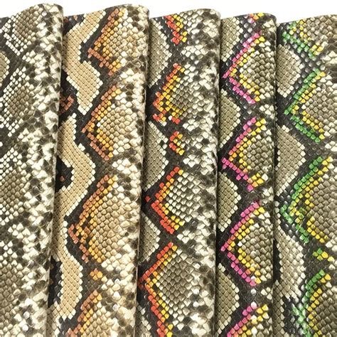 Fashion Design Embossed Snake Skin Leather Faux Synthetic Fabric For