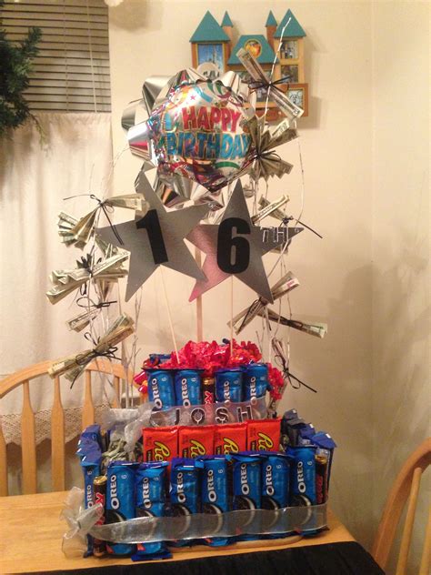 Resources related to sweet 16 ideas. 16 year old boy candy cake and money tree | 18th birthday ...