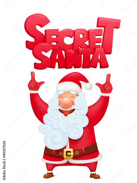 Secret Santa Claus Cartoon Character Invitation Concept Card Stock
