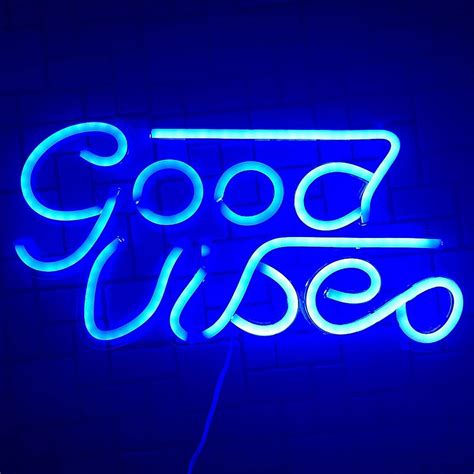 Art Neon X Good Vibes Wall Light In Blue Light Blue Aesthetic Blue Aesthetic