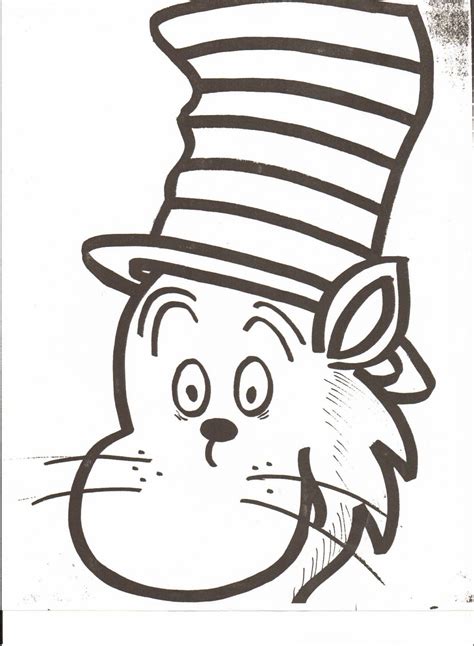 Cat In The Hat Face Coloring Page - Freeda Qualls' Coloring Pages