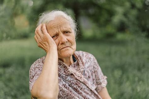 Premium Photo Portrait Sad Old Woman Portrait Of A Gray Haired Adult Grandmother Depressed