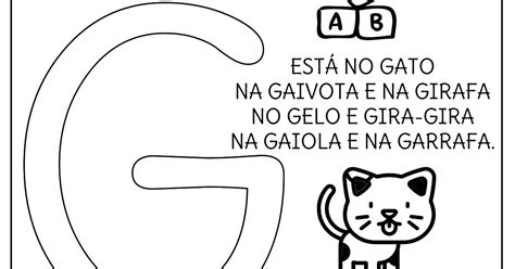 Atividade Pronta Alfabeto Letra G A Arte De Ensinar E Aprender