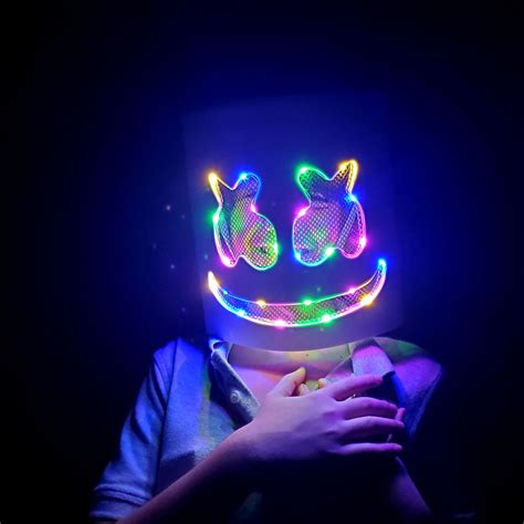 Marshmello Led Mask Dj Cosplay Helmet Marshmello Costume Mask Light Up