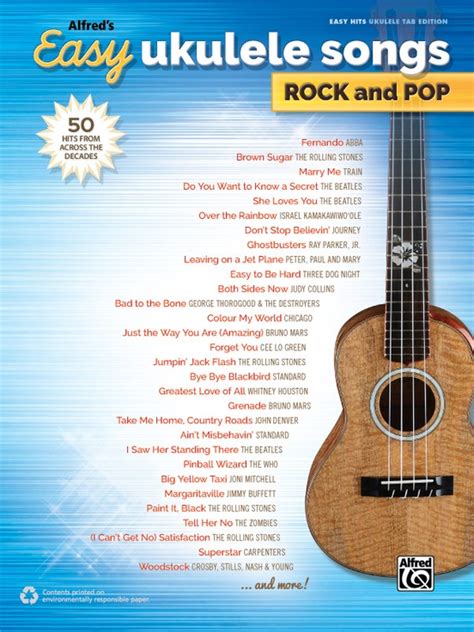 This is because you probably know the song well. Alfred's Easy Ukulele Songs: Rock and Pop: Easy Hits Ukulele Book