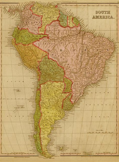 South America 1844 Drawing By Vintage Maps