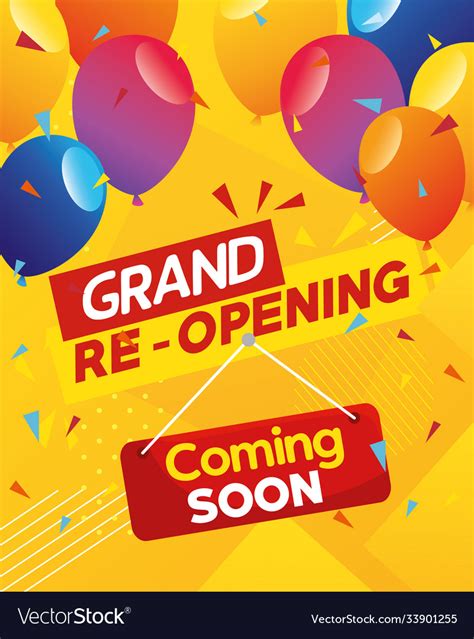 Banner Grand Reopening Coming Soon Royalty Free Vector Image