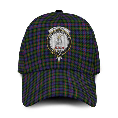 Fleming Tartan Crest Embroidery Classic Cap Celticprime