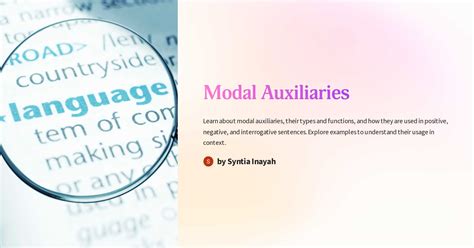 Modal Auxiliaries