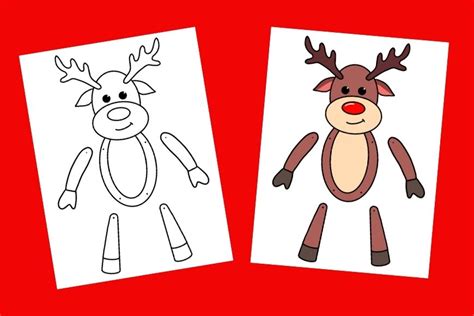Paper Articulated Reindeer Puppet Printable Mum In The Madhouse