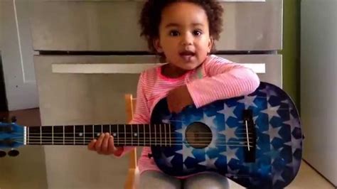 2 Year Old Girl Playing Guitar Youtube