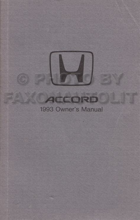 1993 Honda Accord Coupe Owners Manual Original 2 Door