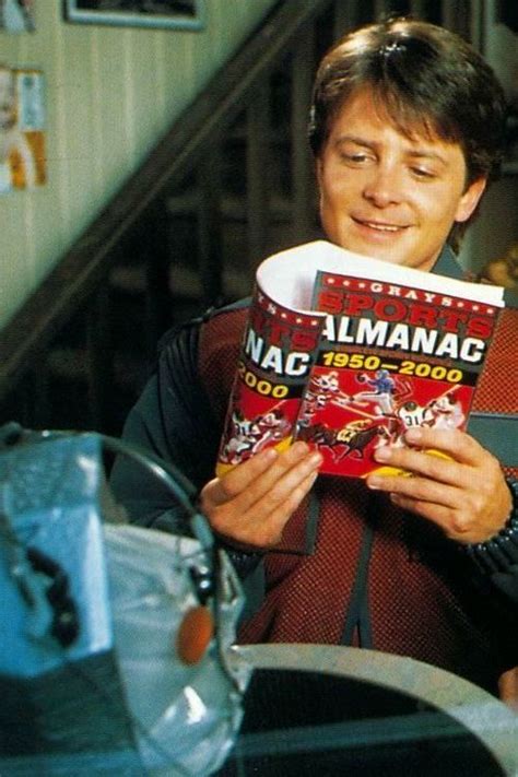 Marty Mcfly Michael J Fox With Grays Sports Almanac In Back To The