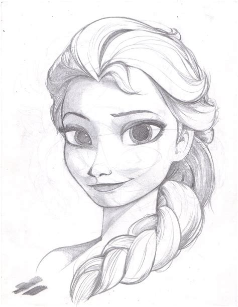 elsa pencil sketch