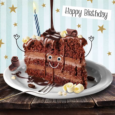 Perfect thoughtful gifts for any birthday occasions: Funny Chocolate Cake Birthday Card 3D Goggly Moving Eyes ...