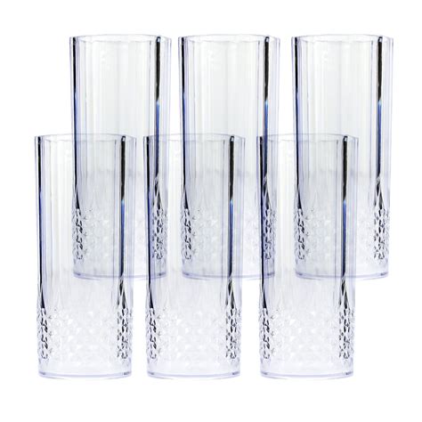 Vintage Clear Crystal Effect Plastic Glasses Drinking Picnic Garden Acrylic Ebay