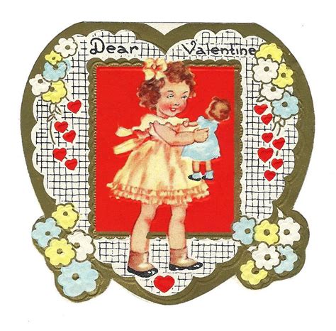 Vintage Childs Valentine Card Dear Valentine Made In Usa Circa