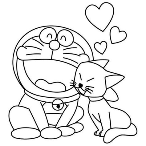 Jual Gambar Untuk Belajar Mewarnai Doraemon Kucing Bahagia Shopee